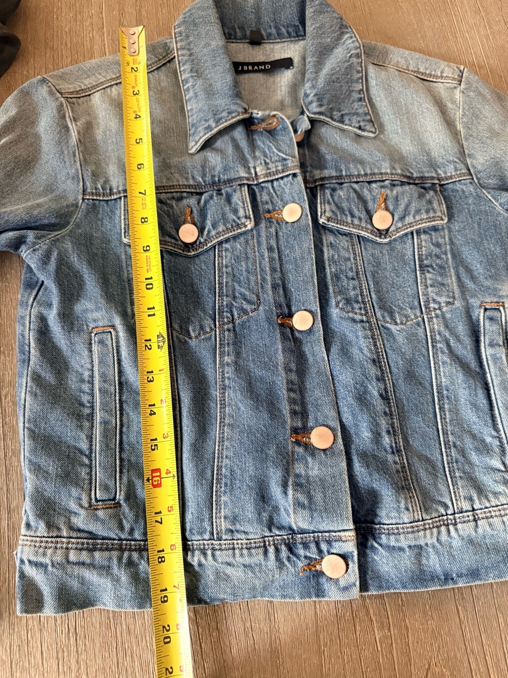 J Brand Harlow Denim Jacket Hydra Wash Blue Stretch Trucker Utility Size S - Picture 9 of 9